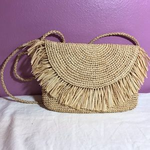 New Popsugar Mar Y Sol Raffia Crossbody Purse Bag